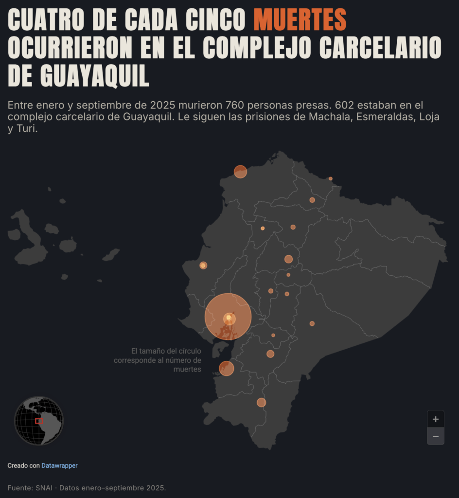 Infografía Mapa de muertes cárceles
